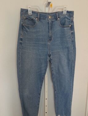 American Eagle High-Rise Straight Leg Jeans - Raw Hem - Size 12